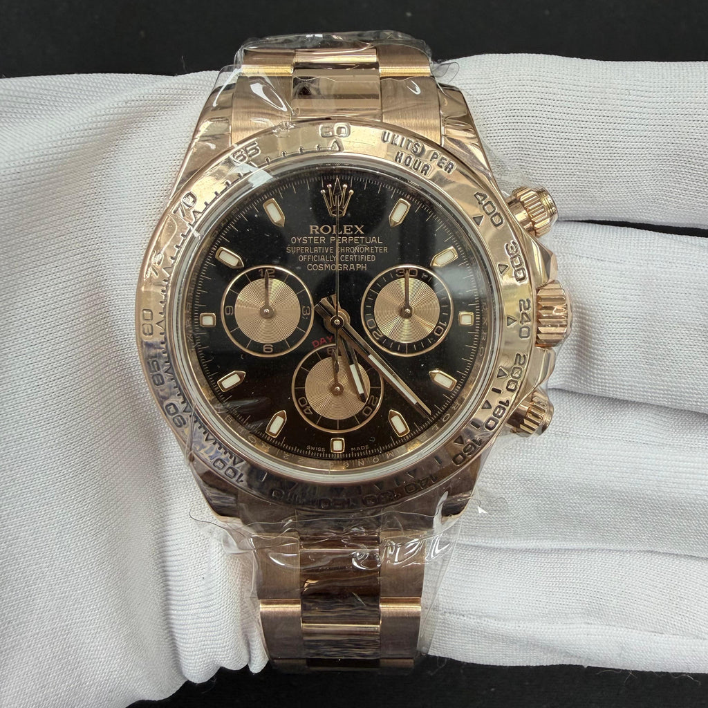 Rolex Daytona 40mm 18K Rose Gold Black Dial Ref. 116505
