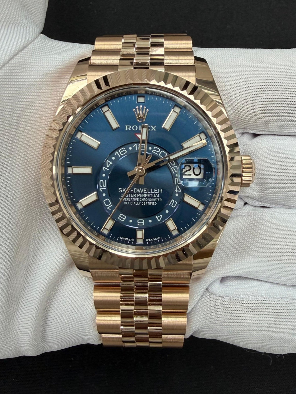 Rolex Sky Dweller 42mm 18K Rose Gold Blue-Green Dial Ref. 336935