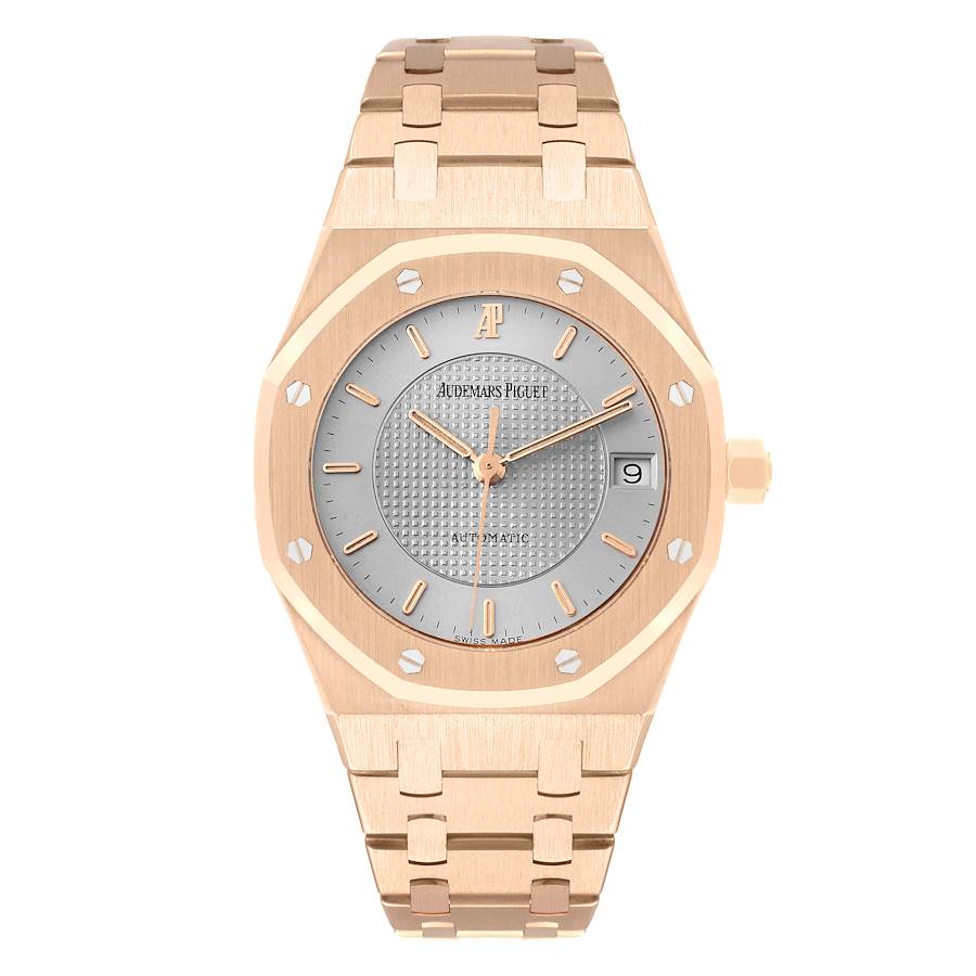 Audemars Piguet Royal Oak 37mm 18K Rose Gold Silver Tapisserrie Dial Ref. 15097OR