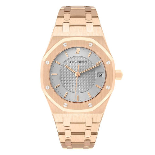 Audemars Piguet Royal Oak 37mm 18K Rose Gold Silver Tapisserrie Dial Ref. 15097OR