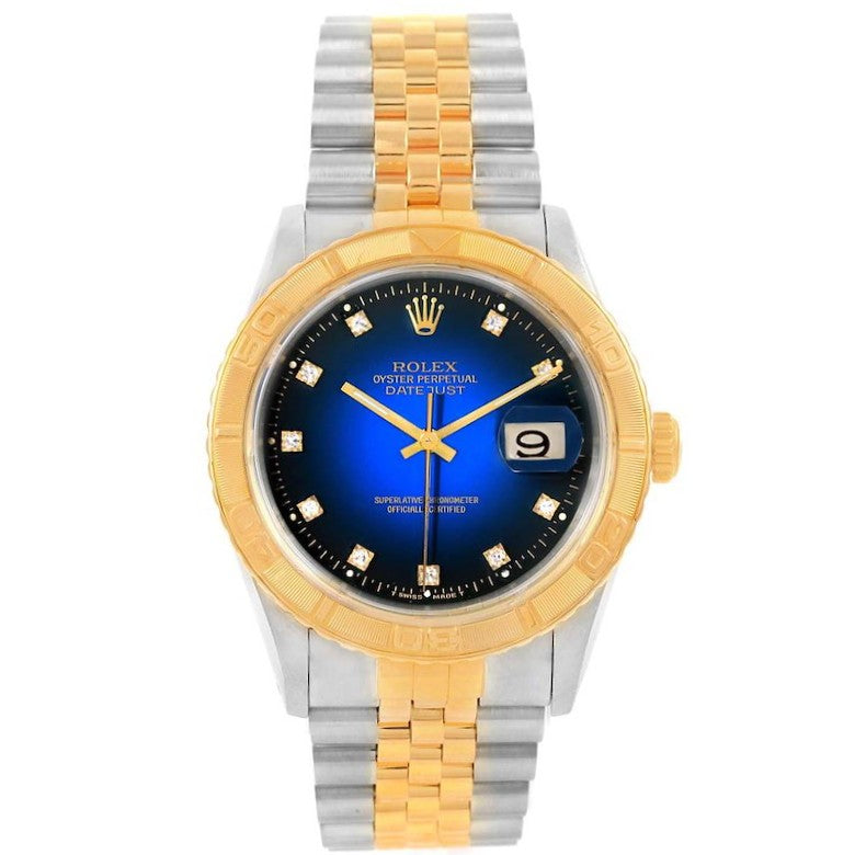 Rolex Lady Date Just 26mm Two-Tone 18K Yellow Gold & Steel Blue Ombre Diamond Dial Ref. 69173G