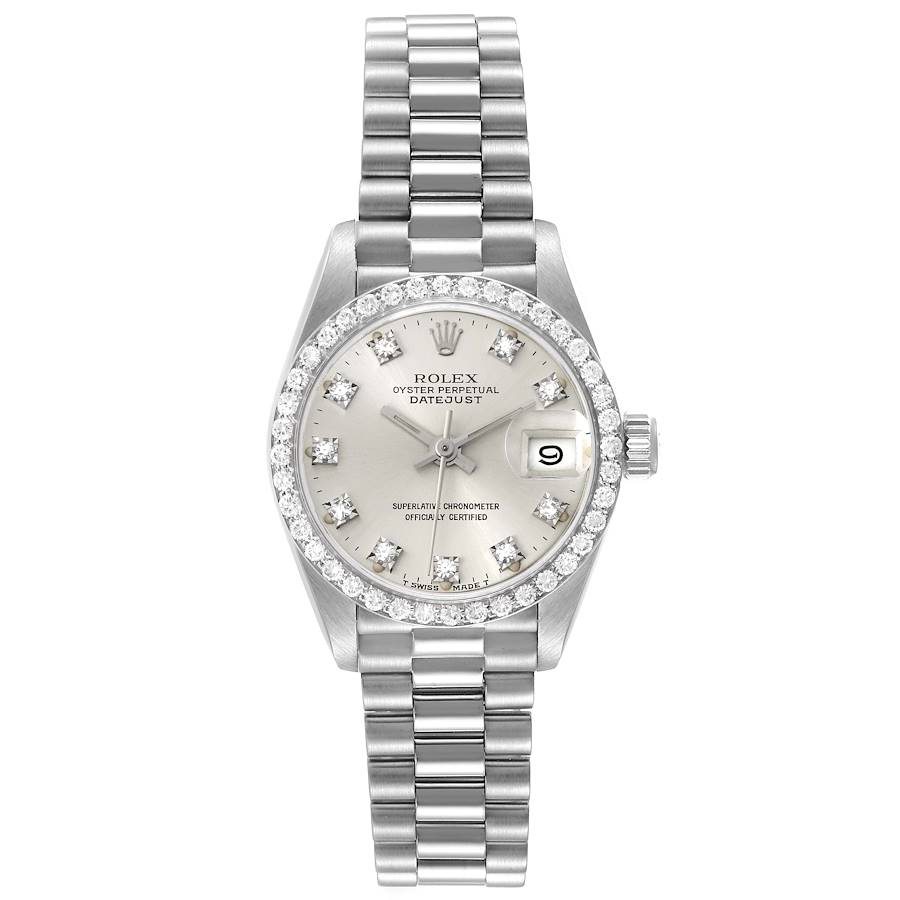 Rolex Datejust 26mm 18K White Gold Silver Diamond Dial Ref. 69139G