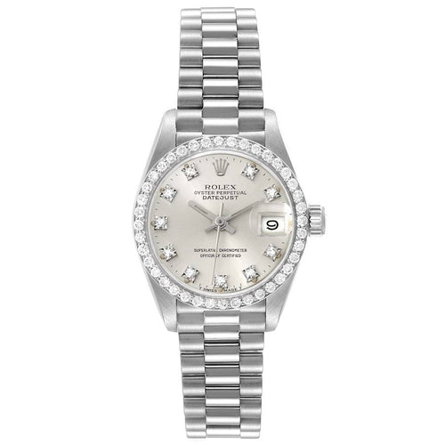 Rolex Datejust 26mm 18K White Gold Silver Diamond Dial Ref. 69139G