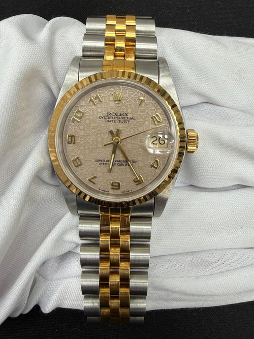 Rolex Datejust 31mm Two-Tone 18K Rose Gold & Steel Ivory Dial Ref. 68273