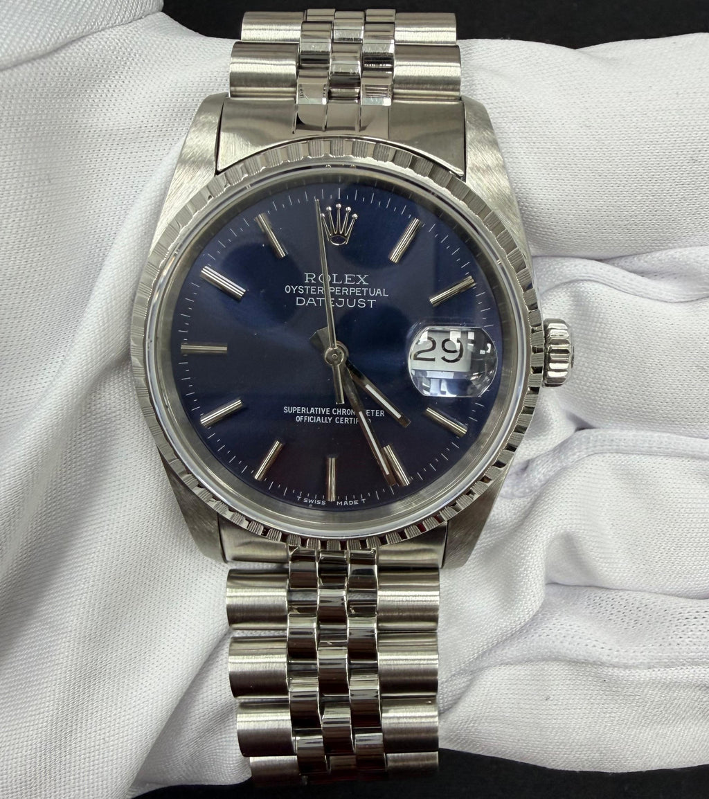 Rolex Datejust 36mm Stainless Steel Blue Dial Ref. 16220