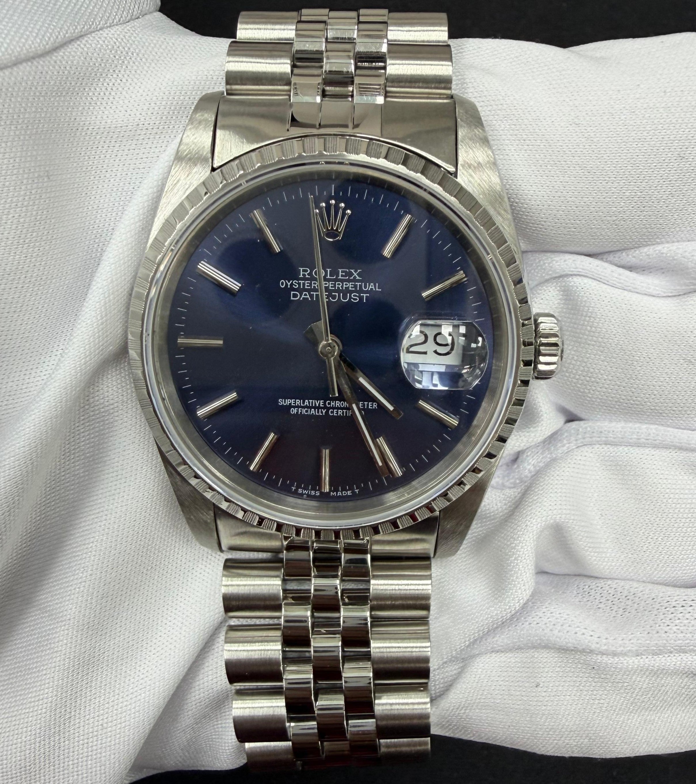 Rolex Datejust 36mm Stainless Steel Blue Dial Ref. 16220