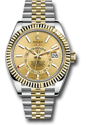 Rolex Sky Dweller 42mm Two-Tone 18K Yellow Gold & Steel Champagne Dial Ref. 326933