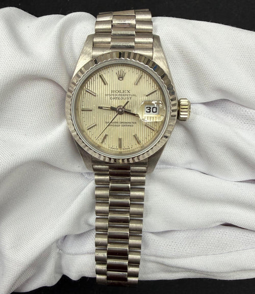 Rolex Datejust 28mm 18K White Gold White Dial