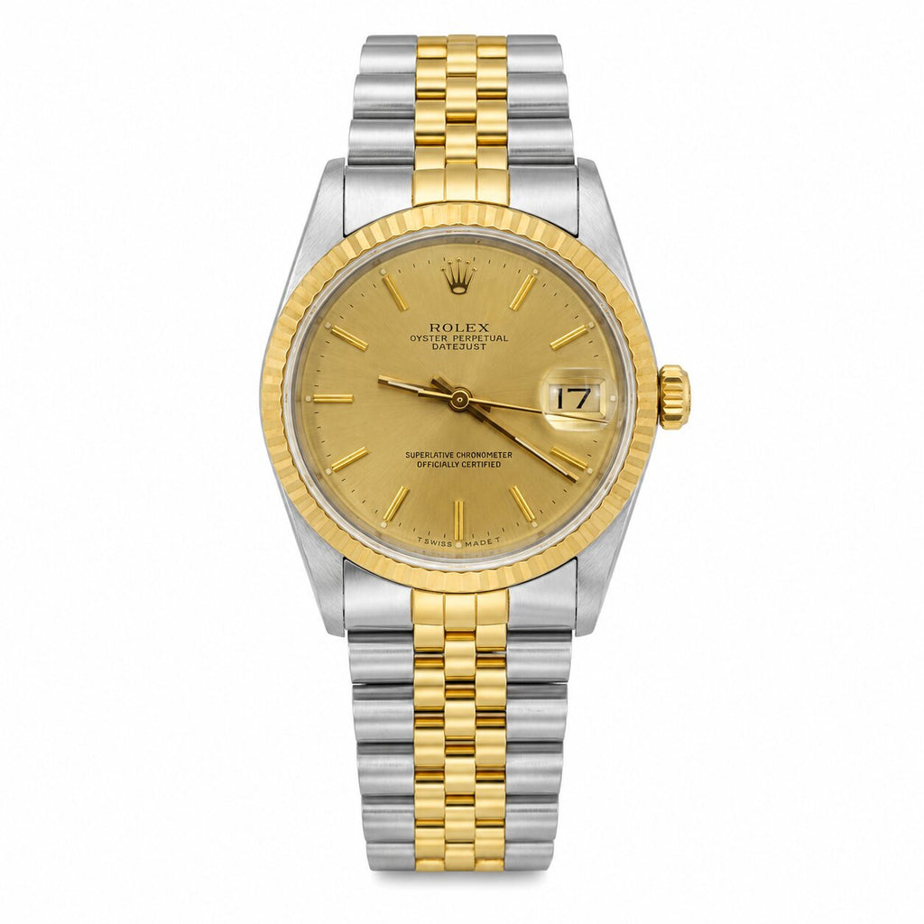 Rolex Datejust 36mm Two-Tone 18K Yellow Gold & Steel Champagne Dial Ref. 16233