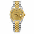 Rolex Datejust 36mm Two-Tone 18K Yellow Gold & Steel Champagne Dial Ref. 16233