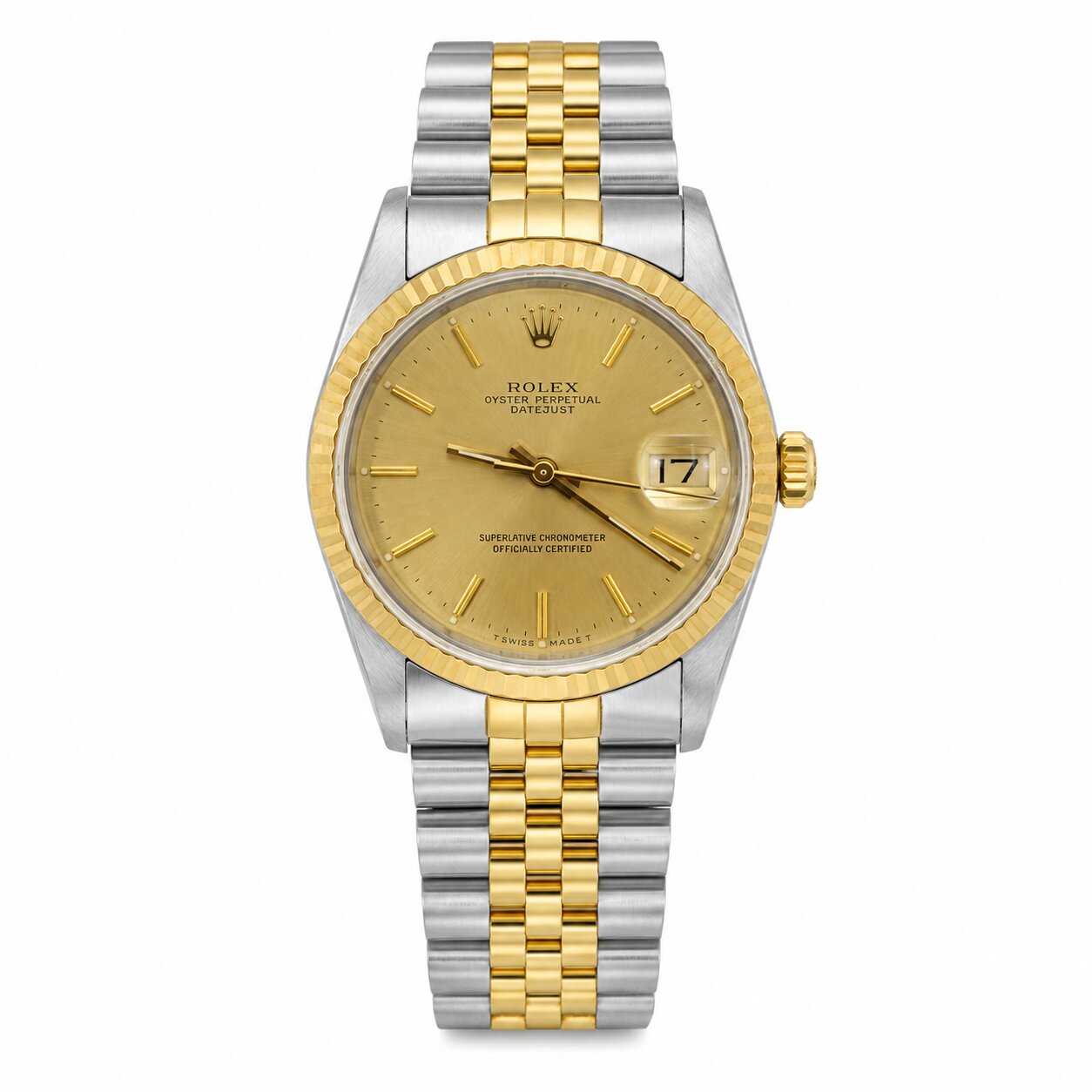Rolex Datejust 36mm Two-Tone 18K Yellow Gold & Steel Champagne Dial Ref. 16233