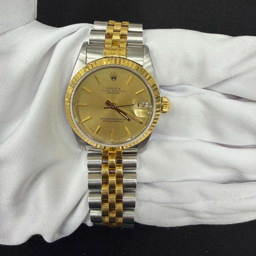 Rolex Datejust 36mm Two-Tone 18K Yellow Gold & Steel Champagne Dial Ref. 16233