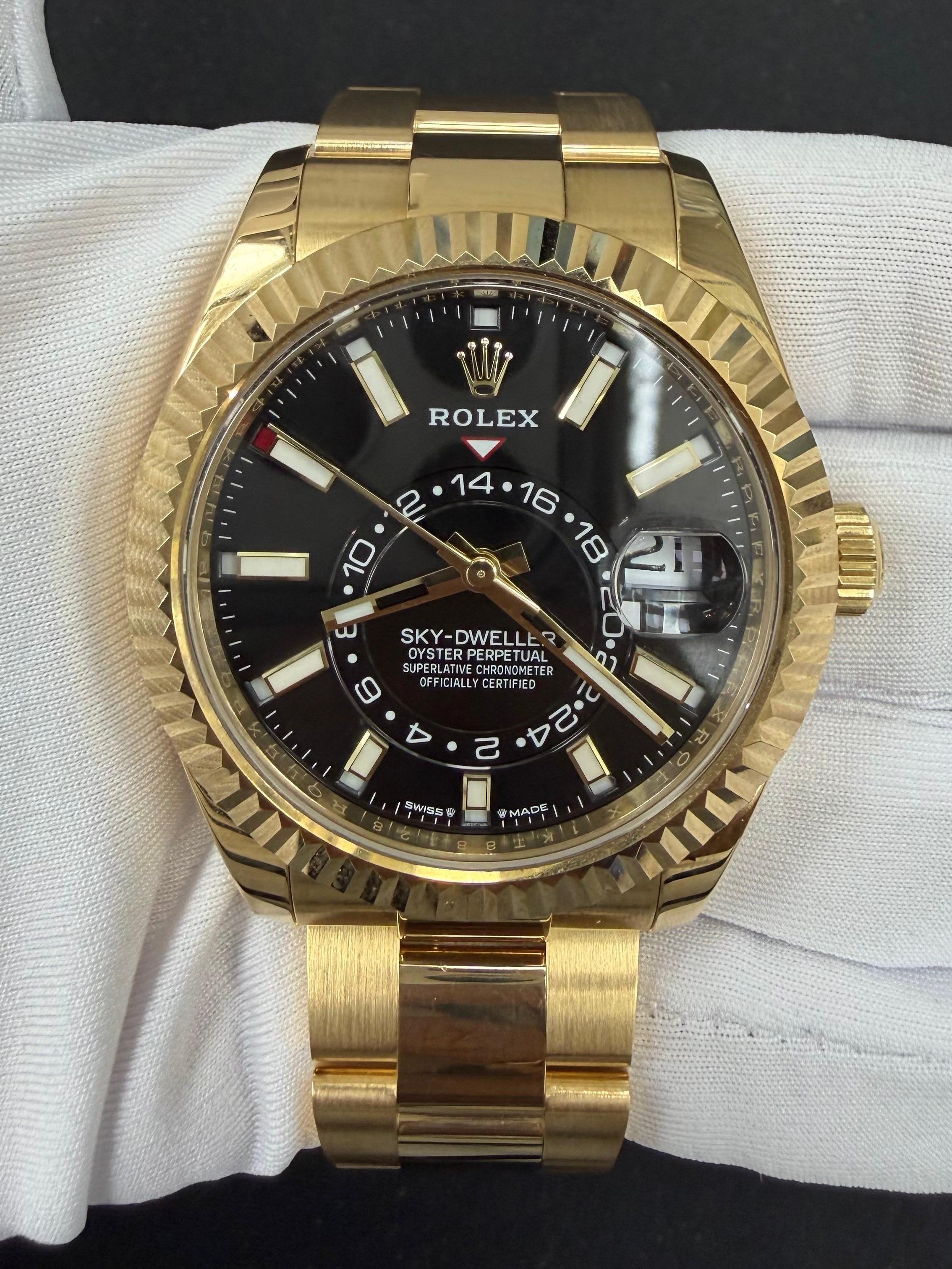 Rolex Sky Dweller 42mm 18K Yellow Gold Black Dial Ref. 336938