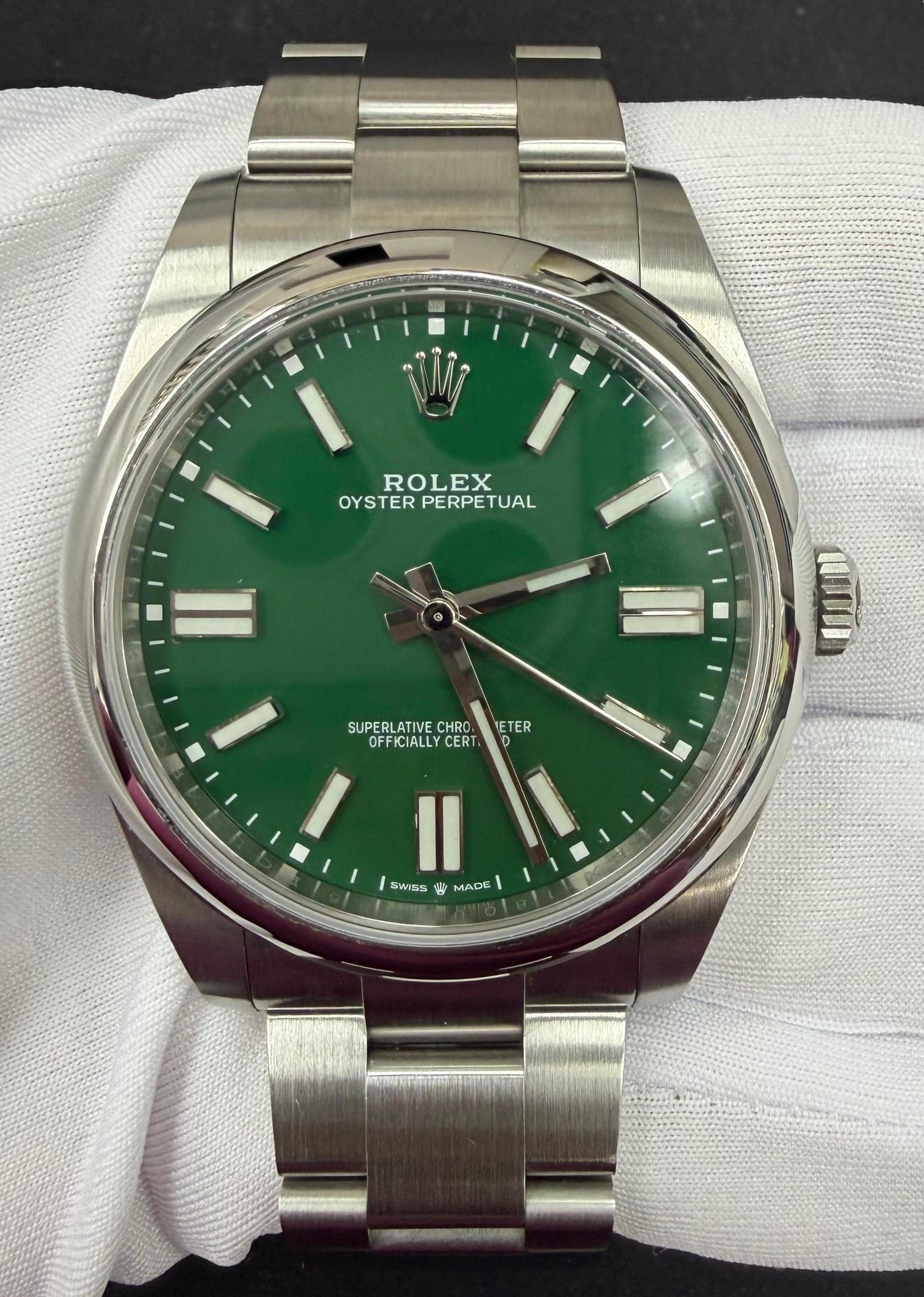 Rolex Oyster Perpetual 41mm Stainless Steel Green Dial Ref. 134300