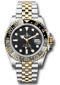 Rolex GMT Master II 40mm Two-Tone 18K Yellow Gold & Steel Black Dial Ref. 126713GRNR