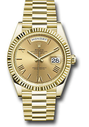 Rolex Day-Date 40mm 18K Yellow Gold Champagne Roman Dial Ref. 228238