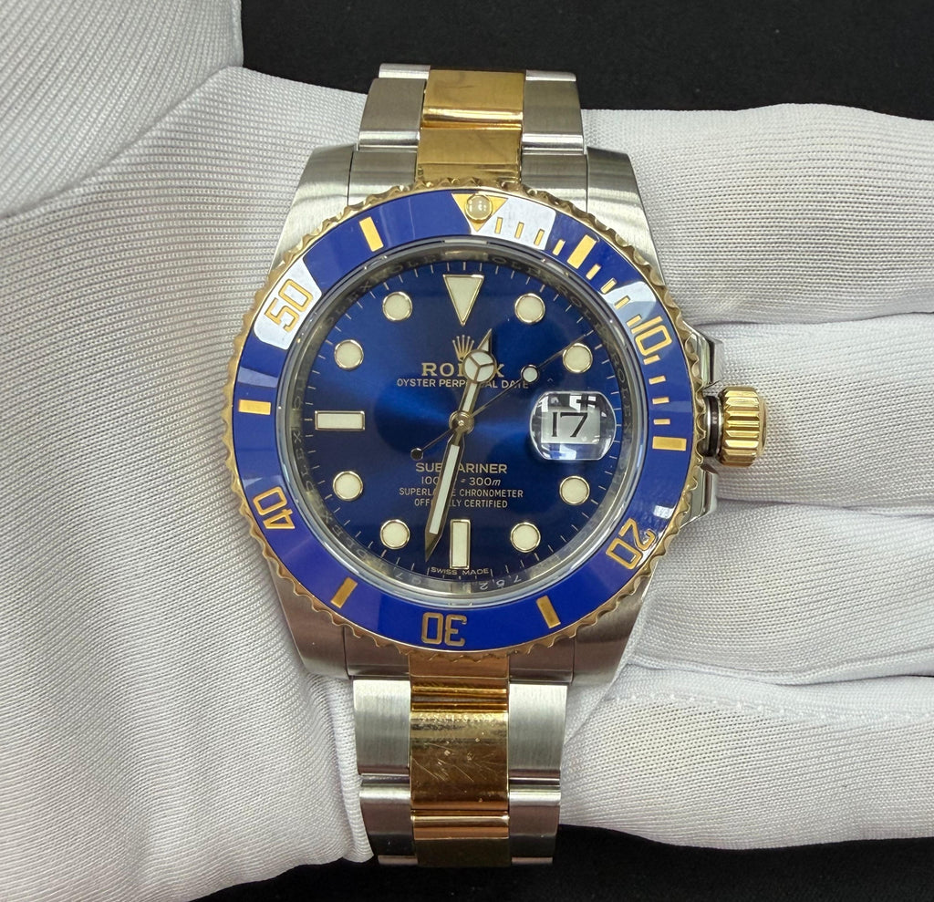 Rolex Submariner Date 40mm Two-Tone 18K Yellow Gold & Steel Blue Dial Ref. 116613LB
