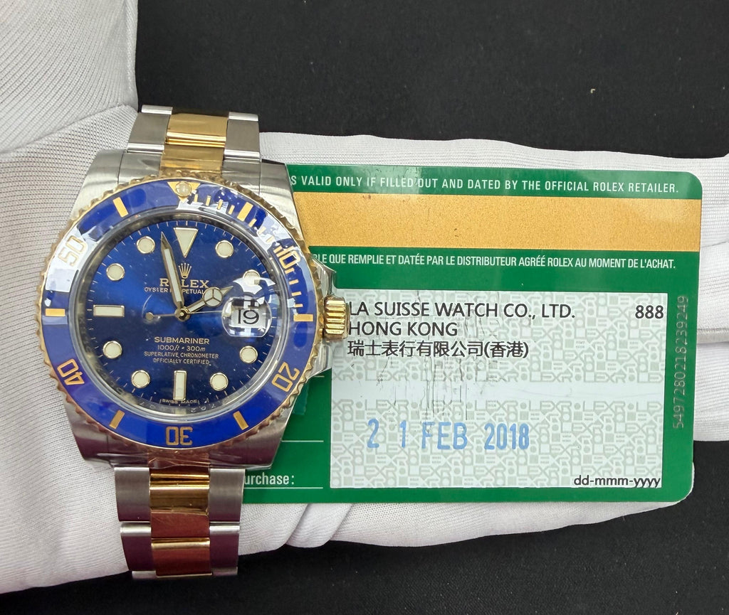 Rolex Submariner Date 40mm Two-Tone 18K Yellow Gold & Steel Blue Dial Ref. 116613LB