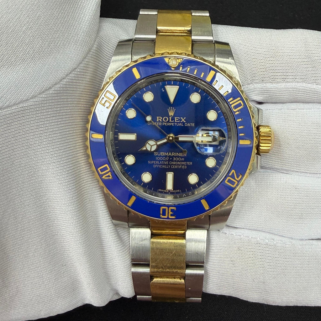 Rolex Submariner Date 40mm Two-Tone 18K Yellow Gold & Steel Blue Dial Ref. 116613LB
