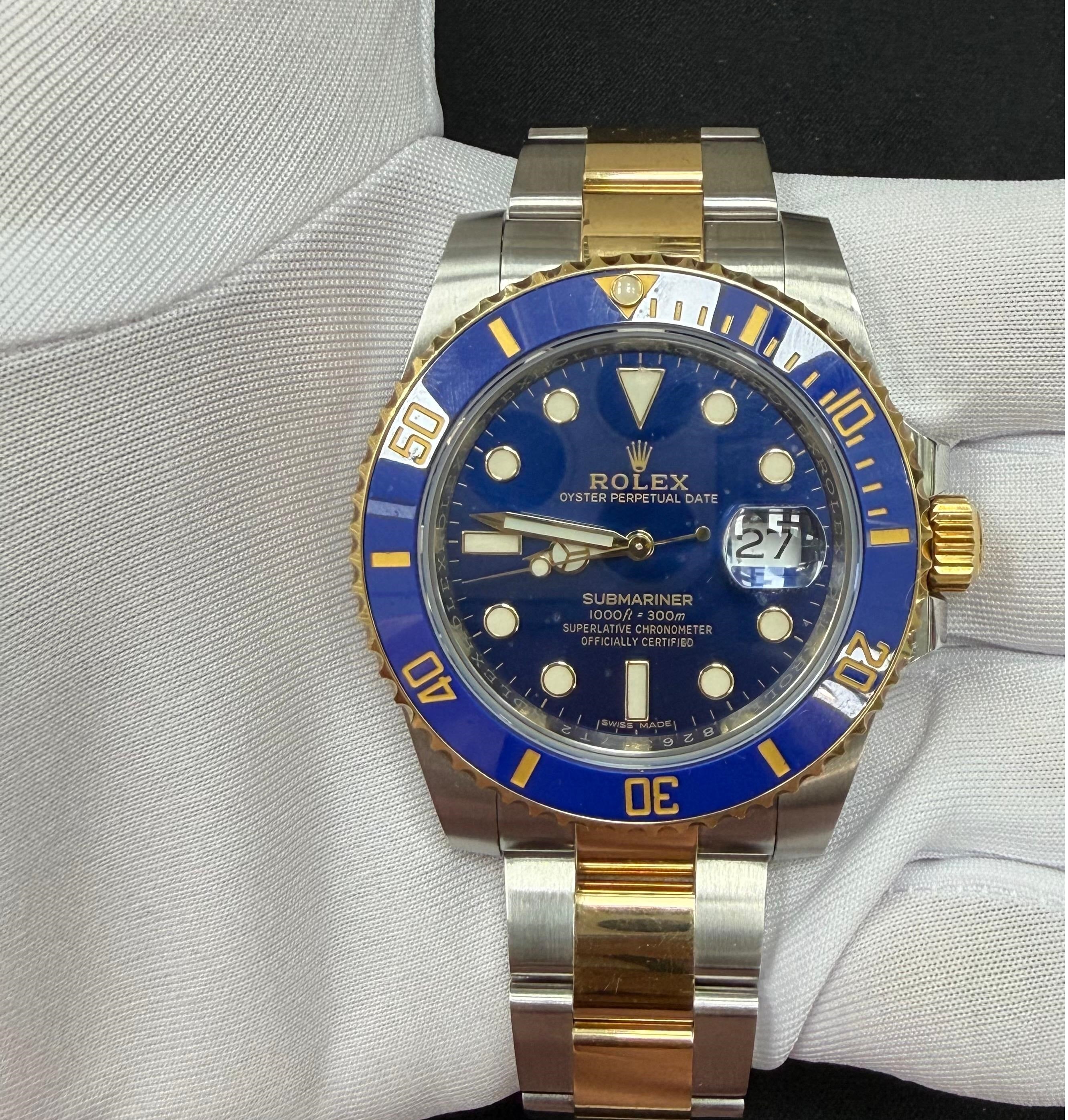 Rolex Submariner Date 40mm Two-Tone 18K Yellow Gold & Steel Blue Dial Ref. 116613LB