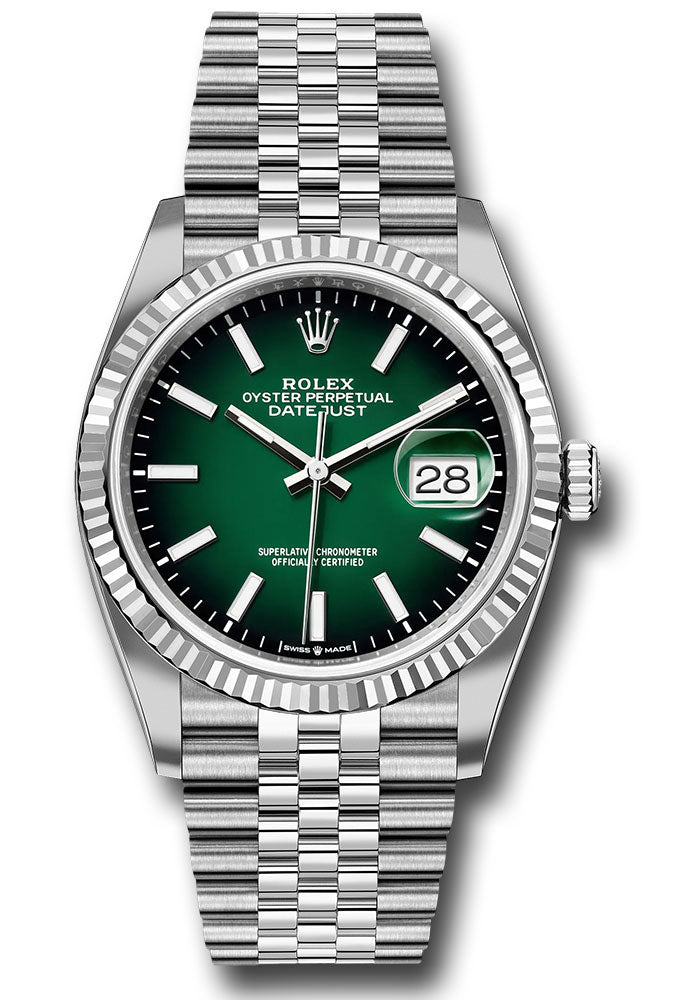 Rolex Datejust 36mm Stainless Steel Green Ombre Dial Ref. 126234