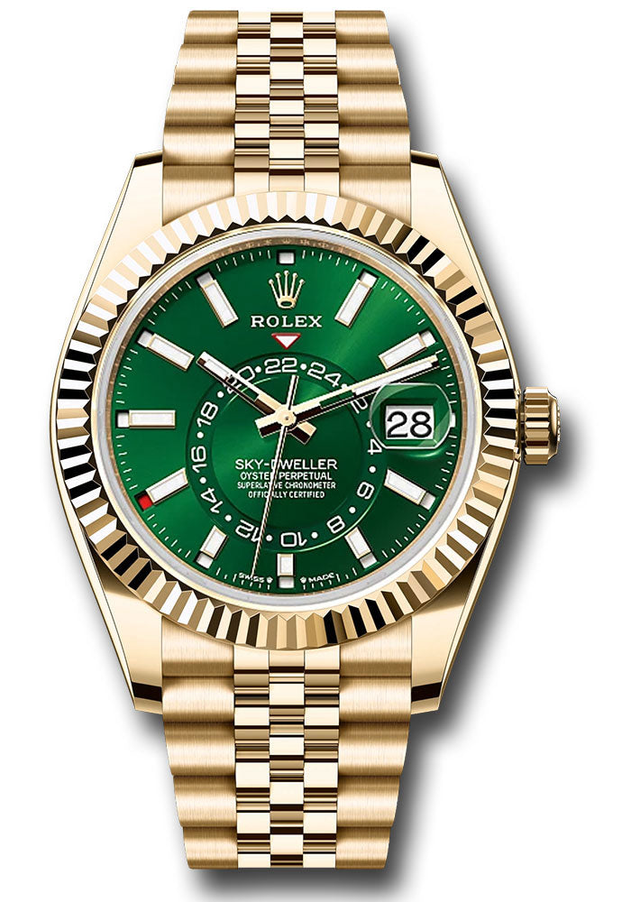 Rolex Sky Dweller 42mm 18K Yellow Gold Green Dial Ref. 336938