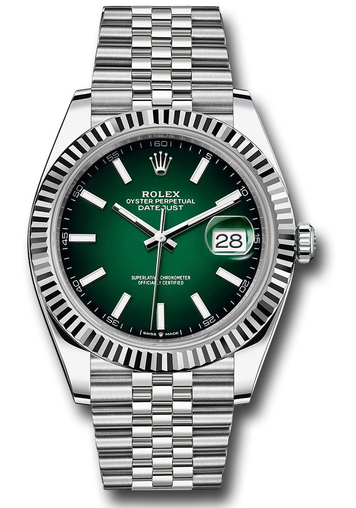 Rolex Datejust 41mm Stainless Steel Green Ombre Dial Ref. 126334