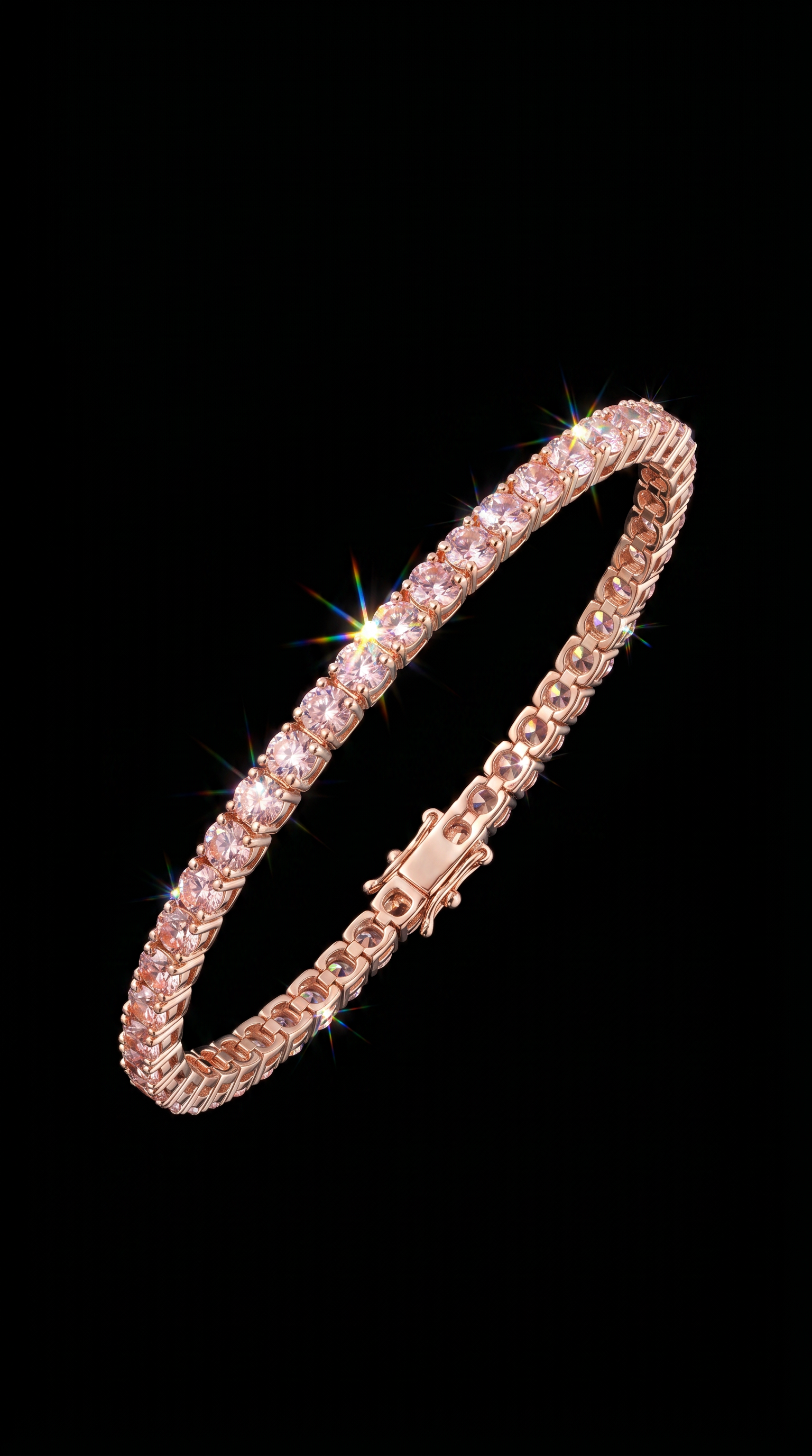 14K Pink diamonds bracelet