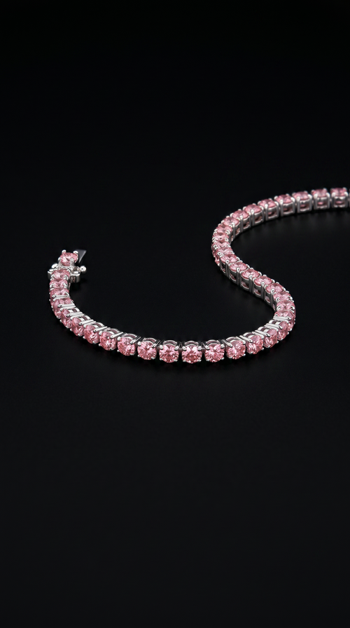 14K Pink diamonds bracelet