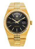 Rolex Day-Date Oysterquartz 36mm 18K Yellow Gold Black Dial Ref. 19028