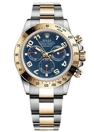 Rolex Daytona 40mm Two-Tone 18K Yellow Gold & Steel Blue Dial Ref. 116523