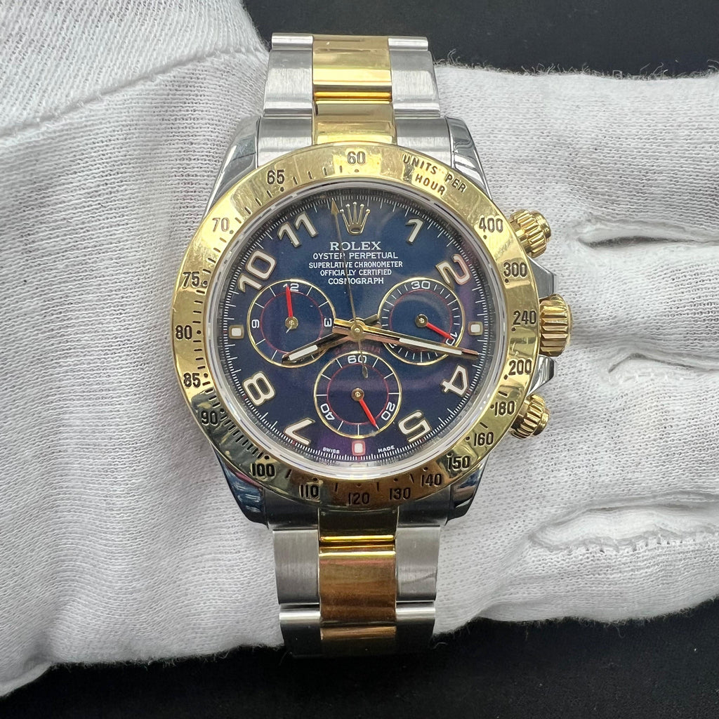 Rolex Daytona 40mm Two-Tone 18K Yellow Gold & Steel Blue Dial Ref. 116523
