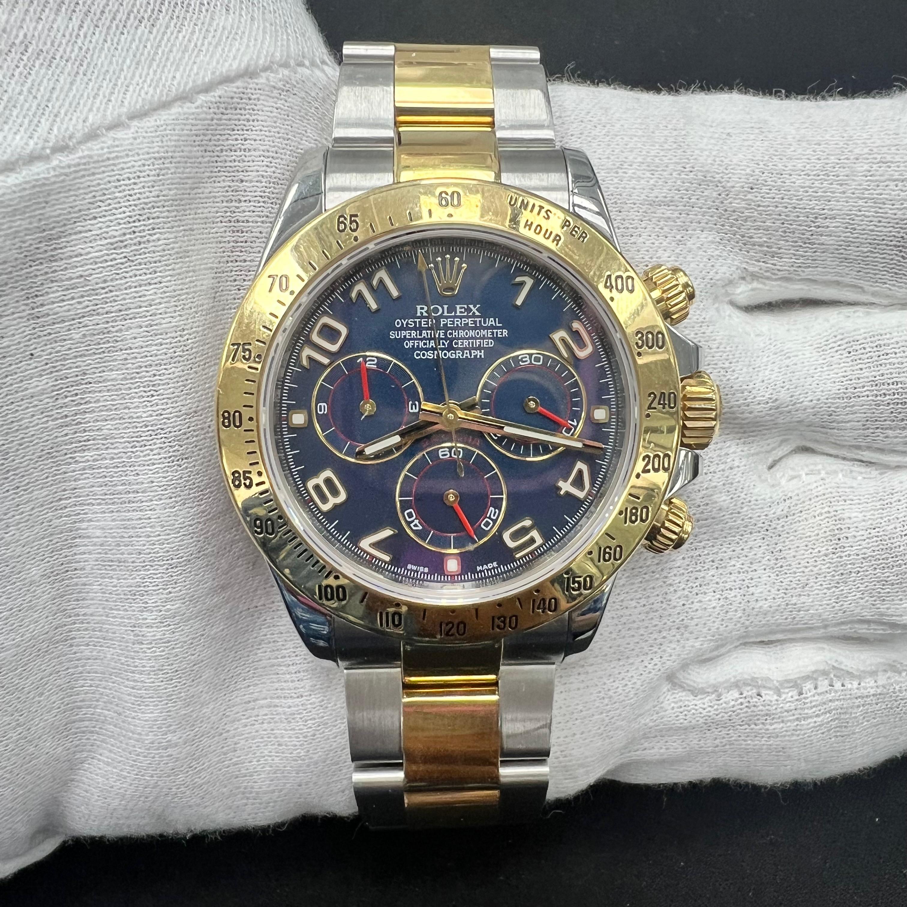 Rolex Daytona 40mm Two-Tone 18K Yellow Gold & Steel Blue Dial Ref. 116523