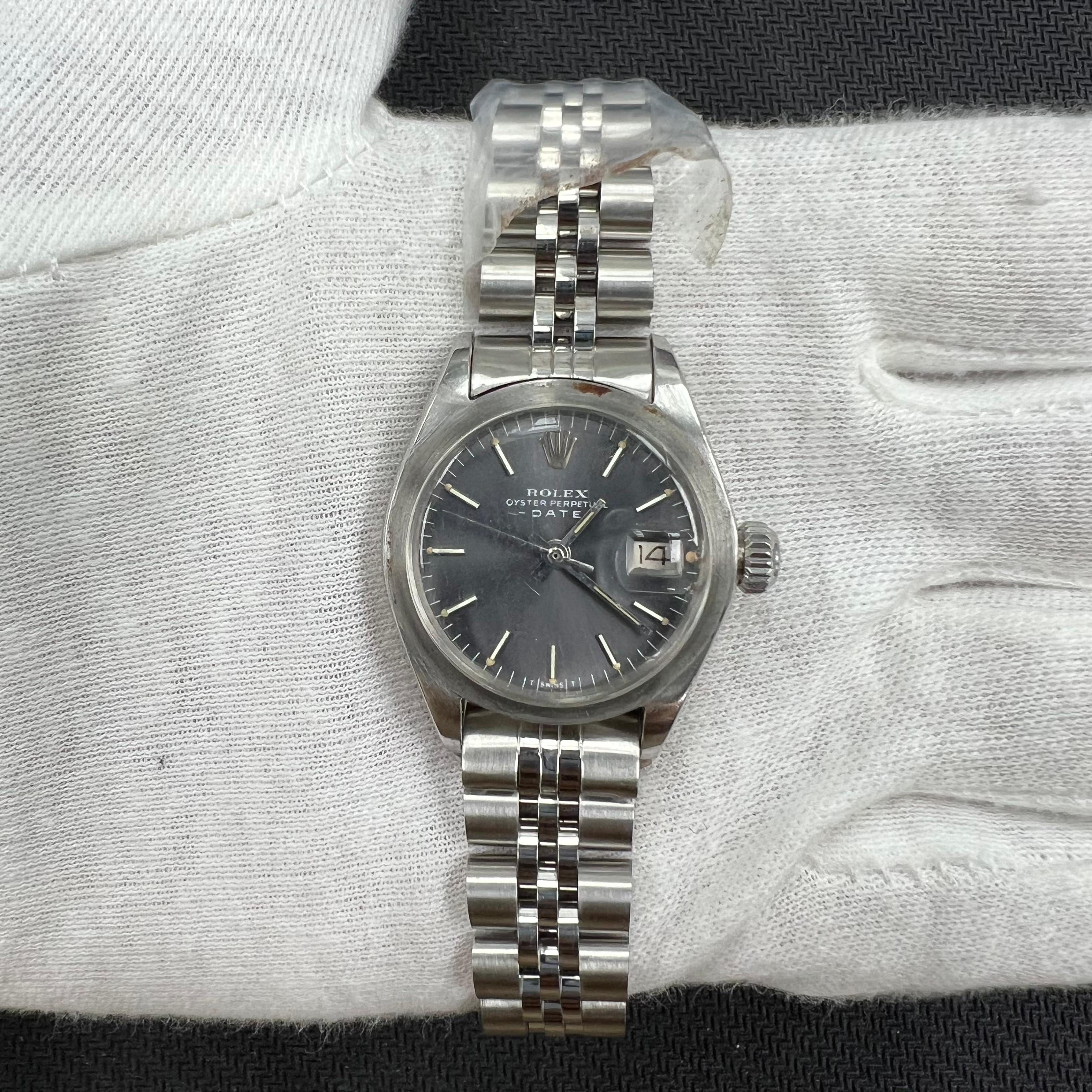 Rolex Oyster Perpetual Date 26mm Stainless Steel Slate Dial Ref. 6924