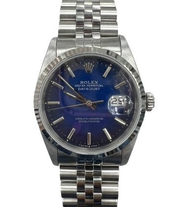 Rolex Datejust 36mm Stainless Steel Blue Ombré Dial Ref. 16234