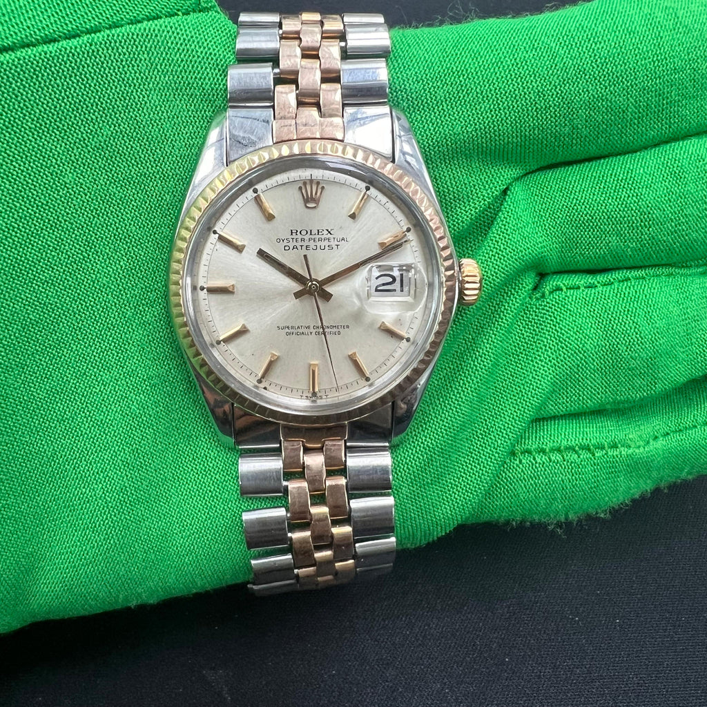 Rolex Datejust 38mm Two-Tone 18K Rose Gold & Steel Silver Dial Ref. 1601