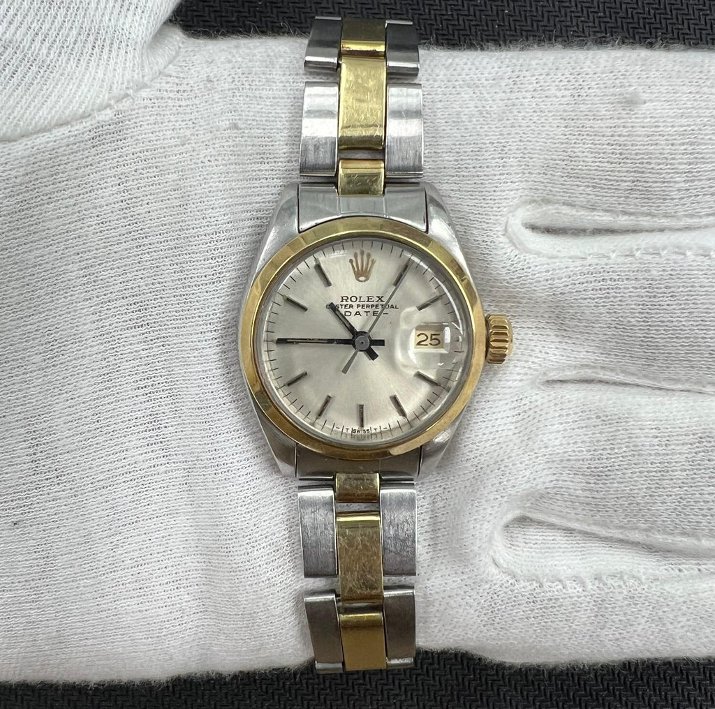 Rolex Oyster Perpetual 26mm Two-Tone 18K Yellow Gold & Steel Silver Dial Ref. 6718