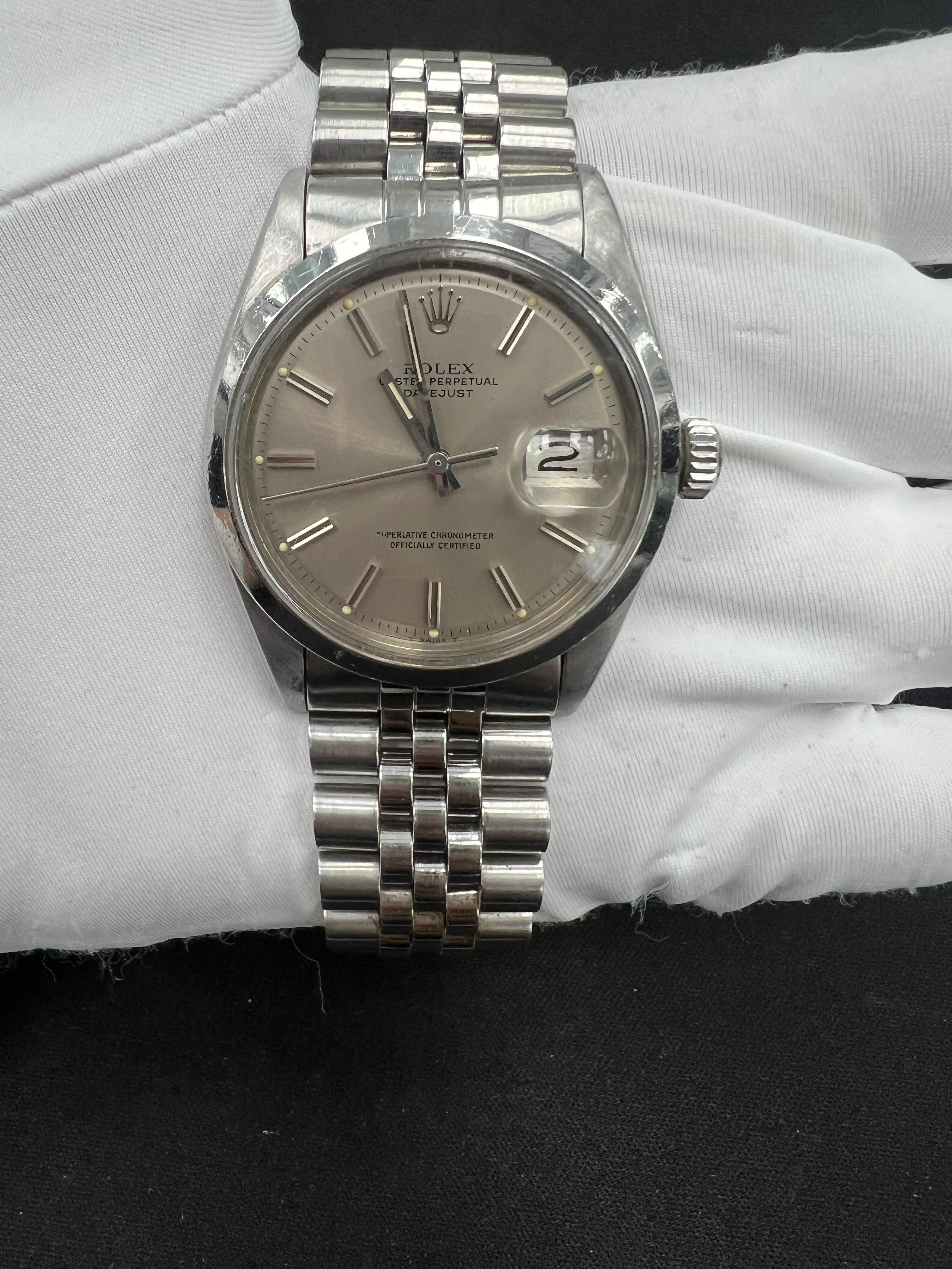 Rolex Datejust 36mm Stainless Steel Grey Dial Ref. 1600