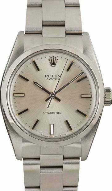 Rolex Oyster Precision 34mm Stainless Steel Silver Dial Ref. 6426