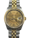 Rolex Datejust 36mm Two-Tone 18K Yellow Gold & Steel Champagne Dial Ref. 16233