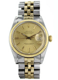Rolex Datejust 36mm Two-Tone 18K Yellow Gold & Steel Champagne Dial Ref. 16013