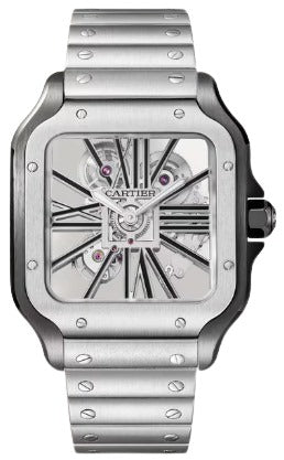 Cartier Santos 39.8mm Stainless Steel Skeleton Dial Ref. WHSA0027