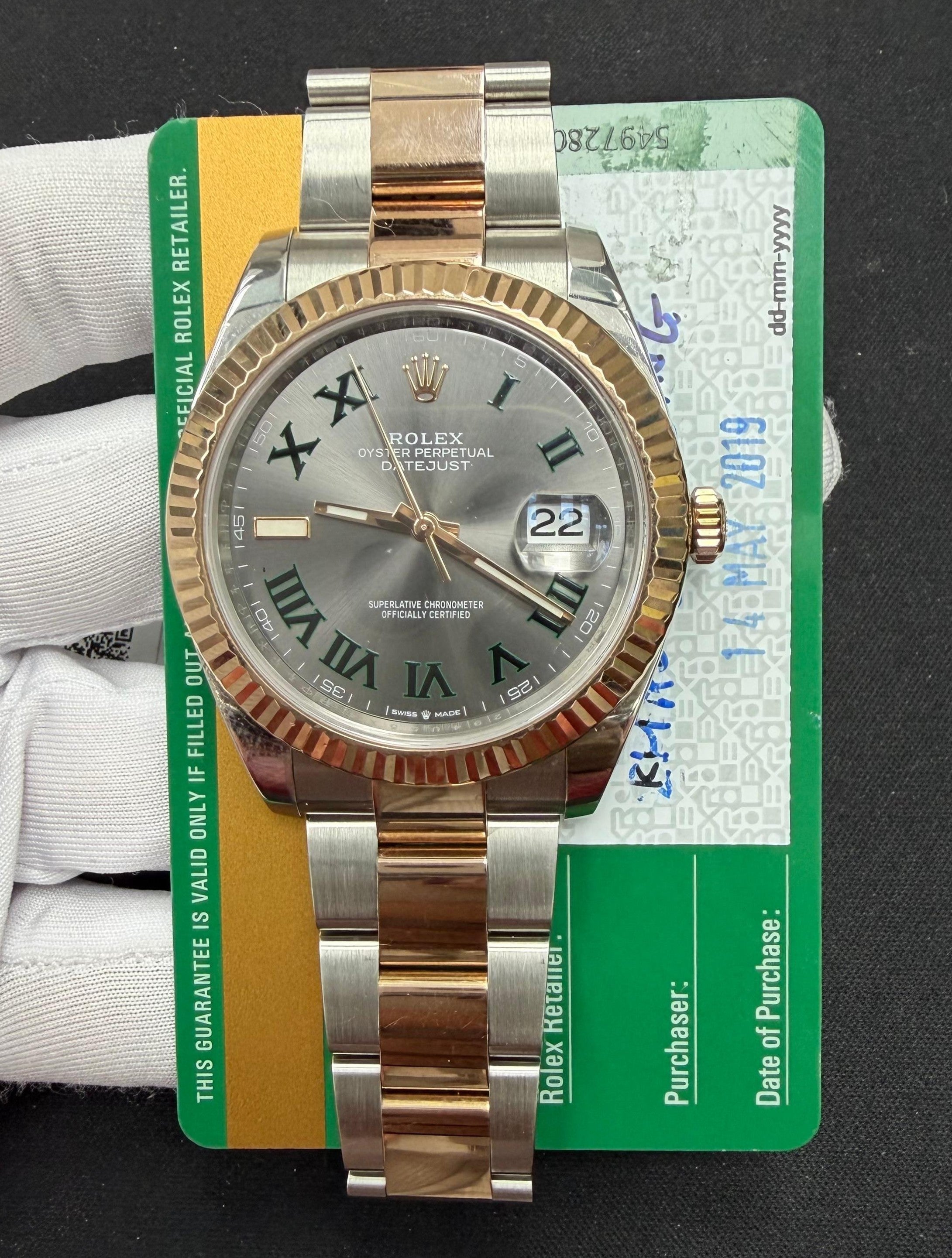 Rolex Datejust 41mm Two-Tone 18K Rose Gold & Steel Wimbledon Dial Ref. 126331