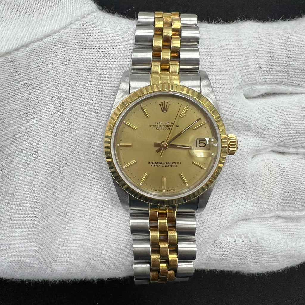 Rolex Datejust 31mm Two-Tone 18K Yellow Gold & Steel Champagne Dial Ref. 68273