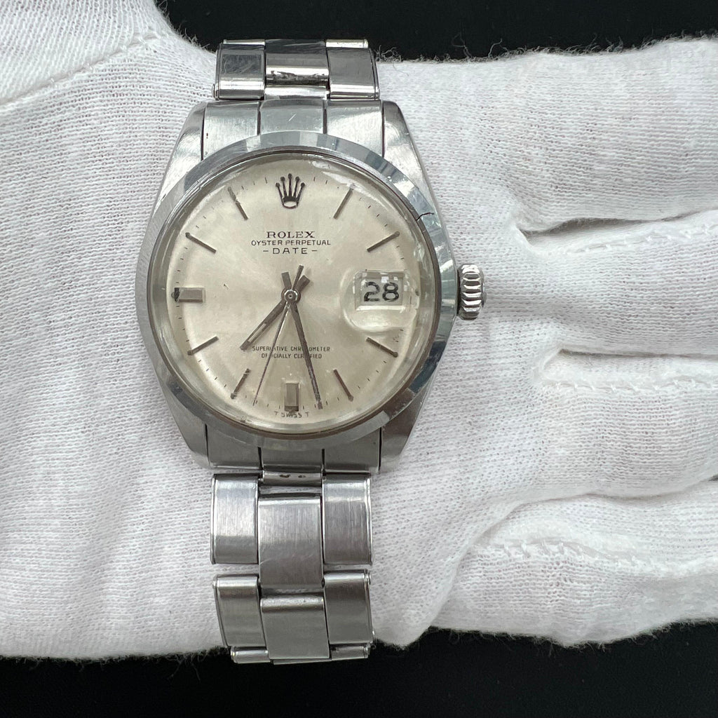 Rolex Oyster Perpetual Date 34mm Stainless Steel Silver Dial Ref. 1500