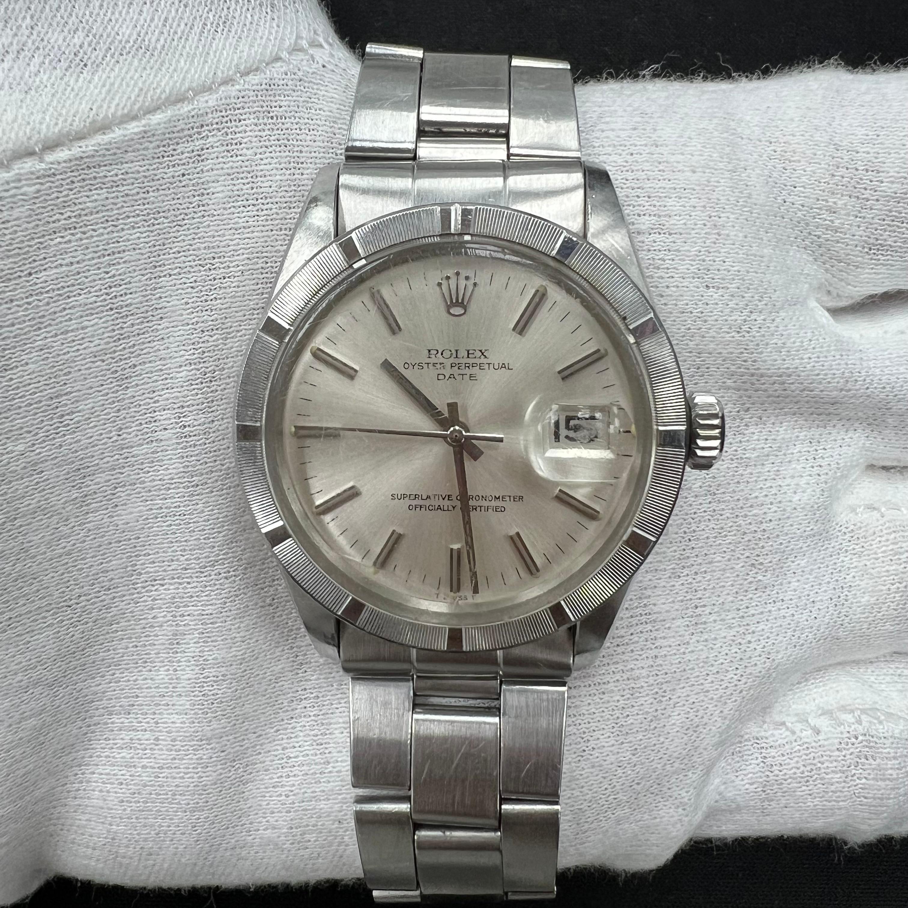 Rolex Oyster Perpetual Date 34mm Stainless Steel Silver Dial Ref. 1500