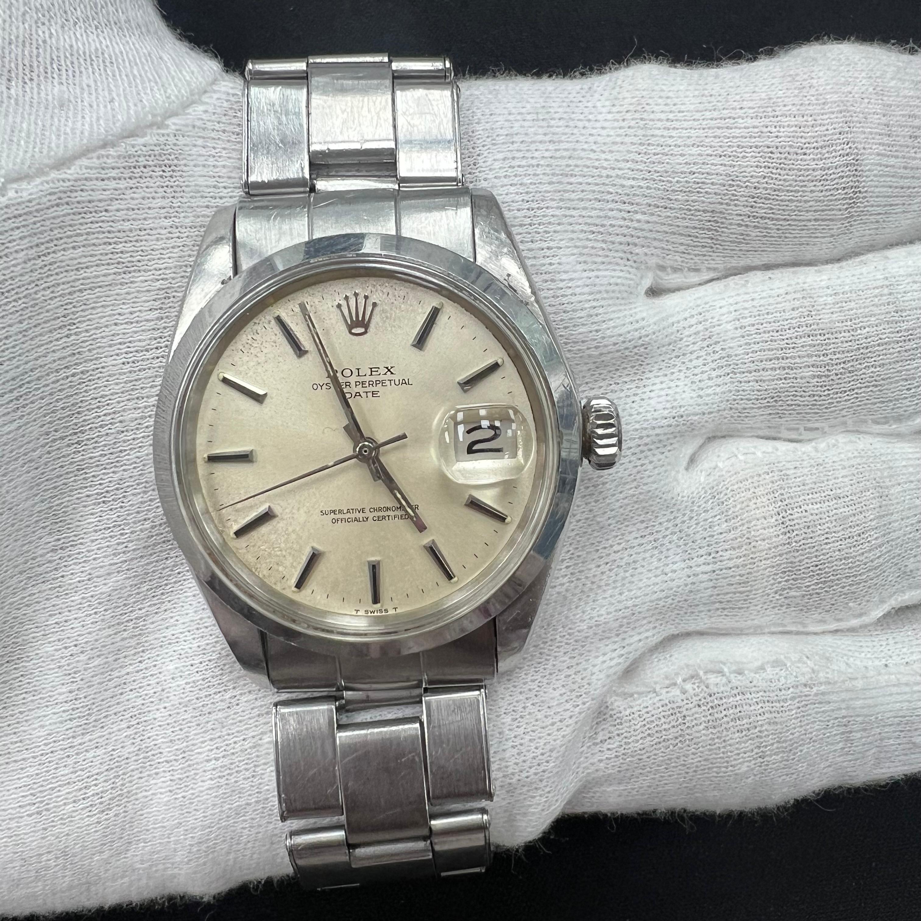 Rolex Oyster Perpetual Date 34mm Stainless Steel Silver Dial Ref. 1500