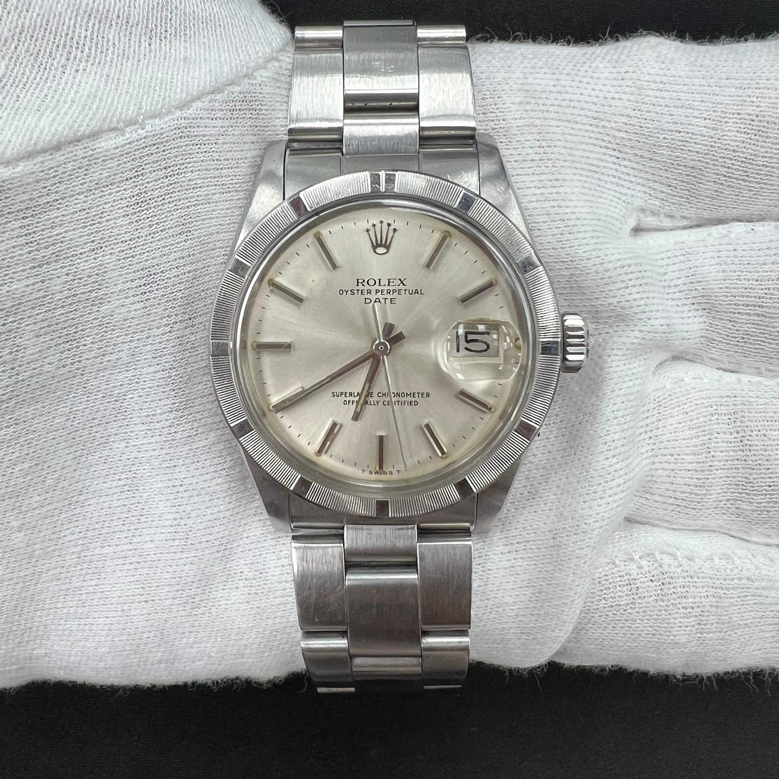 Rolex Oyster Perpetual Date 34mm Stainless Steel Silver Dial Ref. 1500