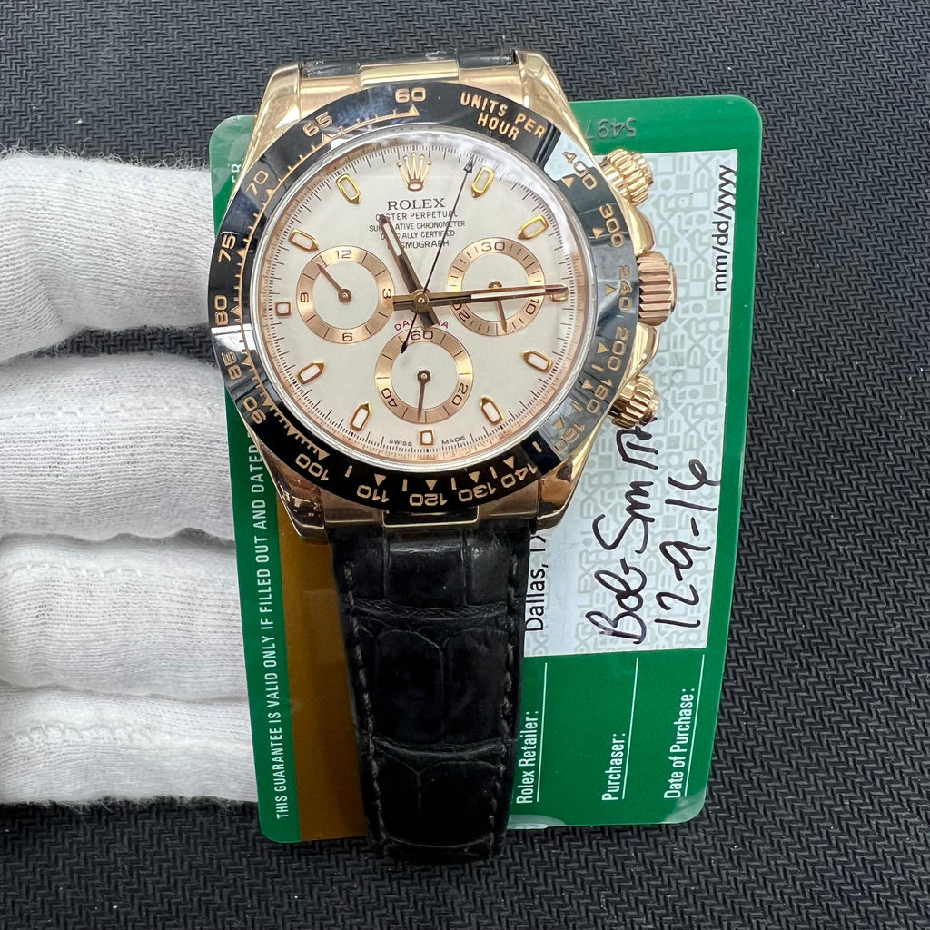 Rolex Daytona 40mm 18K Rose Gold Ivory Dial Ref. 116515LN