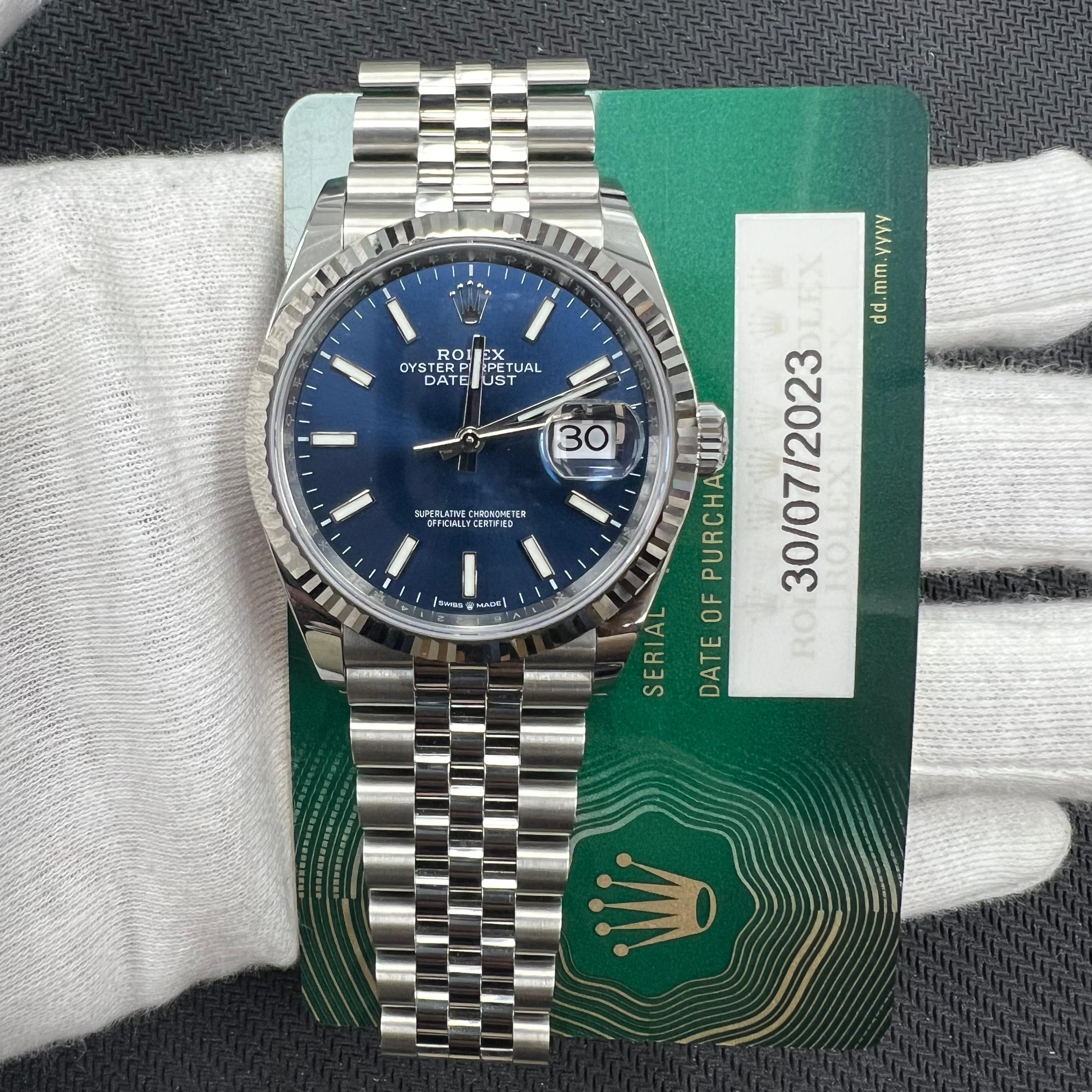 Rolex Datejust 36mm Stainless Steel Blue Dial Ref. 126234